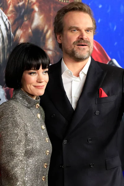 Lily Allen, David Harbour, 29 Kasım 2022 'de Los Angeles, CA' daki TCL Çin Tiyatrosu 'ndaki Şiddet Gecesi Prömiyeri' nde.