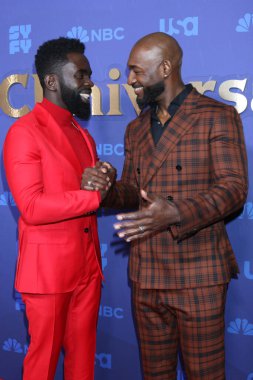 LOS ANGELES - JAN 15:  Jimmy Akingbola, Adrian Holmes at NBCUniversal Press Tour Red Carpet at the Langham Pasadena Hotel  on January 15, 2023 in Pasadena, CA