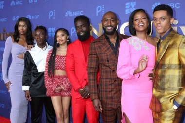 LOS ANGELES - JAN 15:  Courtney Coco Jones, Olly Sholotan, Akira Jolie Akbar, Jimmy Akingbola, Adrian Holmes, Cassandra Freeman, Jabari Banks at NBCUniversal Press Tour Red Carpet at the Langham Pasadena Hotel  on January 15, 2023 in Pasadena, CA