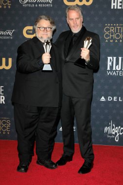 LOS ANGELES - JAN 15:  Guillermo del Toro, Mark Gustafson at 2023 Critics Choice Press Room at the Fairmont Century Plaza on January 15, 2023 in Century City, CA