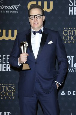 LOS ANGELES - JAN 15:  Brendan Fraser at 2023 Critics Choice Press Room at the Fairmont Century Plaza on January 15, 2023 in Century City, CA clipart