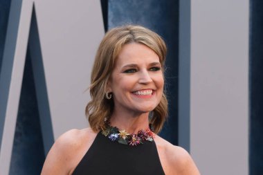 12 Mart 2023 'te Wallis Annenberg Sahne Sanatları Merkezi' ndeki Vanity Fair Oscar Partisi 'nde Savannah Guthrie.