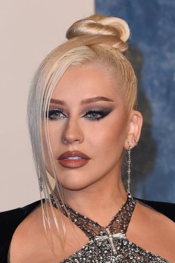 Christina Aguilera, 12 Mart 2023 'te Wallis Annenberg Sahne Sanatları Merkezi' ndeki Vanity Fair Oscar Partisi 'nde.