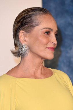 Sharon Stone, 12 Mart 2023 'te Wallis Annenberg Gösteri Sanatları Merkezi' ndeki Vanity Fair Oscar Partisi 'nde, 12 Mart 2023' te Beverly Hills, CA
