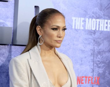 LOS ANGELES - MAY 10:  Jennifer Lopez at The Mother Premiere at the Village Theater on May 10, 2023 in Westwood, CA clipart