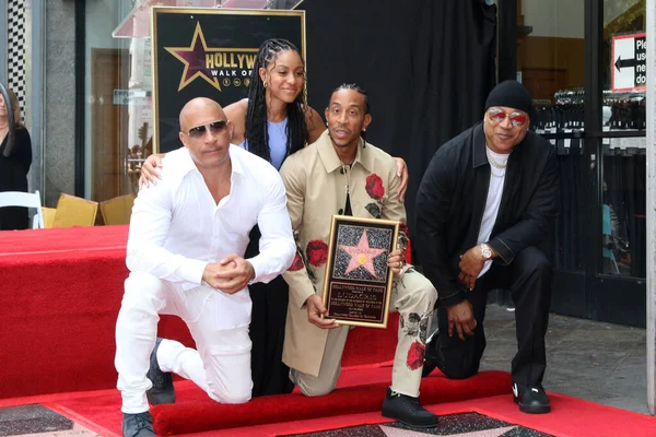 LOS ANGELES - 18 Mayıs 2023 'te Los Angeles, CA' da Vin Diesel, Karma Bridges, Chris Bridges namı diğer Ludacris, LL Cool J Ludacris Star töreninde