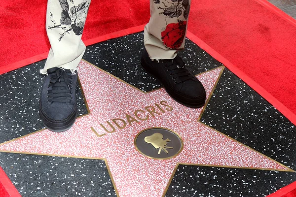 Лос Анджелес Мая Крис Бриджес Лудакрис Церемонии Звезды Лудакриса Голливудской — стоковое фото