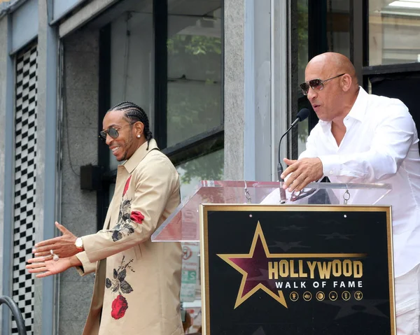 Los Ángeles Mayo Chris Bridges Alias Ludacris Vin Diesel Ceremonia — Foto de Stock