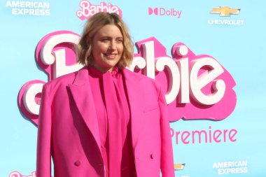 LOS ANGELES - JUL 9:  Greta Gerwig at the Barbie World Premiere at the Shrine Auditorium on July 9, 2023 in Los Angeles, CA clipart