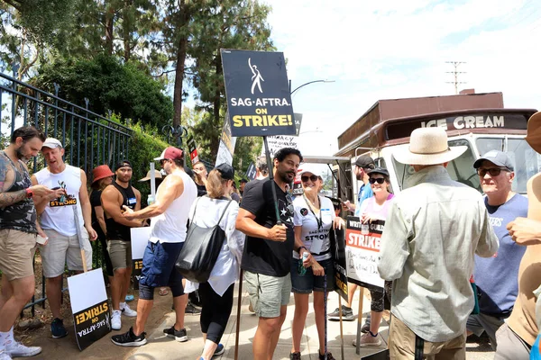 stock image LOS ANGELES - AUG 1:  Jon Huertas, Disney at SAG/AFTRA and WGA Strike outside at the Walt Disney Studios on August 1, 2023 in Burbank, CA