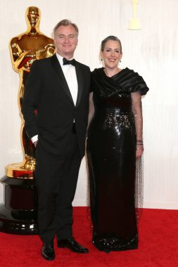 Christopher Nolan, Emma Thomas, 10 Mart 2024 'te Dolby Tiyatrosu' ndaki 96. Akademi Ödülleri 'nde.