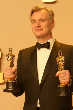 Christopher Nolan, 10 Mart 2024 'te Los Angeles' ta Dolby Tiyatrosu 'ndaki 96. Akademi Ödülleri Basın Salonu' nda.