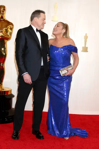 Los Angeles Mar Brendan Fraser Jeanne Moore Podczas Rozdania Oscarów — Zdjęcie stockowe
