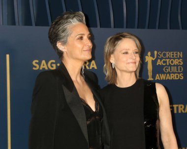 LOS ANGELES - FEB 25:  Alexandra Hedison, Jodie Foster at the 30th Screen Actors Guild Awards at the Shrine Auditorium on February 25, 2024 in Los Angeles, C clipart