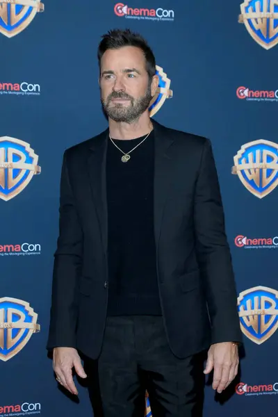 Herec Filmař Justin Theroux Kině Warner Brothers Con Press Line — Stock fotografie