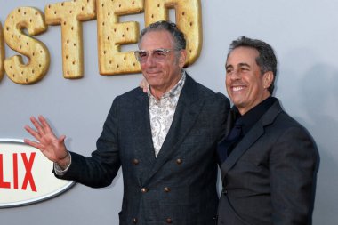 LOS ANGELES, USA - APRIL 30:  Michael Richards, Jerry Seinfeld at the Unfrosted Premiere at the Egyptian Theater on April 30, 2024 in Los Angeles, CA clipart