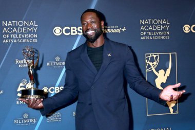 LOS ANGELES, ABD - 8 Haziran 2024: Dwayne Wade 51. Geleneksel Gündüz Emmy Yaratıcı Sanatlar ve Yaşam Tarzı Ödülleri 'ne geldi - Kazananlar Bonaventure Hotel' e 8 Haziran 2024 tarihinde geldi.