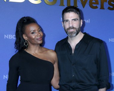 LOS ANGELES, ABD - 14 Temmuz 2024: Tamberia Perry, Zachary Quinto Langham Hotel 'deki NBCUniversal TCA Basın Turu' nda 14 Temmuz 2024 tarihinde, Pasadena, CA