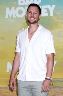 LOS ANGELES, USA - AUGUST 12, 2024:  Tyler Picchi at the Bad Monkey Apple TV+ Series World Premiere at the Hammer Museum on August 12, 2024 in Westwood, CA clipart