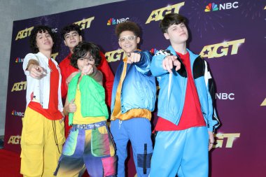 LOS ANGELES, ABD - 27 Ağustos 2024: Latin erkek grubu Menudo, Dena Oteli 'nde 27 Ağustos 2024' te Amerika 'nın Yetenek Gösterisi Kırmızı Halısı' nda