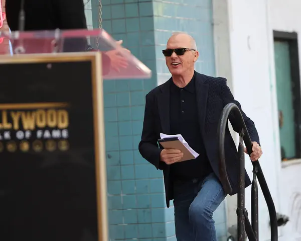 stock image LOS ANGELES, USA - SEPTEMBER 3, 2024:  Michael Keaton at the Tim Burton Star Ceremony on the Hollywood Walk of Fame on September 3, 2024 in Los Angeles, CA