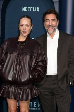 LOS ANGELES, USA - SEPTEMBER 16, 2024:  Chloe Sevigny, Javier Bardem at the Monsters - The Lyle and Erik Menendez Story LA Premiere at the Egyptian Theater on September 16, 2024 in Los Angeles, CA clipart