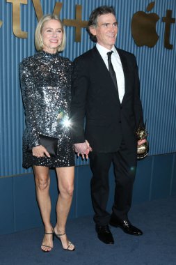LOS ANGELES, ABD - 15 Eylül 2024: Naomi Watts, Billy Crudup Apple TV + Emmy Party Mother Wolf 'taki Kırmızı Halı 15 Eylül 2024' te, CA