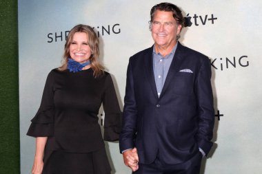 LOS ANGELES, USA - OCTOBER 8, 2024:  Gigi Rice, Ted McGinley at the Shrinking Season 2 Premiere at the Pacific Design Center on October 8, 2024 in , CA clipart