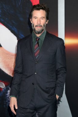 LOS ANGELES, ABD - 16 Aralık 2024: Keanu Reeves, Sonic the Hedgehog 3 LA Premiere, TCL Çin Tiyatrosu IMAX 'ta 16 Aralık 2024, Los Angeles, CA