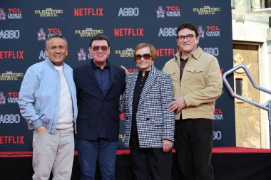 Joe Russo, Basil Russo, Patricia Russo, Anthony Russo at the Russo Brothers Hand and Foot Print Ceremony at TCL Chinese Theater IMAX on February 21, 2025 in Los Angeles, CA clipart