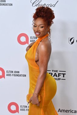 Megan Thee Stallion, Elton John Akademi Ödülleri İzleme Partisi Batı Hollywod Park 'ta 2 Mart 2025' te W Hollywood, CA