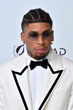 NLE Choppa, Batı Hollywood Parkı 'ndaki Elton John Akademi Ödülleri İzleme Partisi' nde 2 Mart 2025 'te W Hollywood, CA