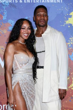 Meagan Good, Jonathan Majors, 23 Ağustos 2025 'te Los Angeles' ta Roosevelt Otel 'de düzenlenen 7. Yıllık AAFCA TV Onur Töreni' nde.