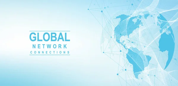 Globális Hálózati Kapcsolat Koncepció Nagy Adat Vizualizáció Közösségi Hálózati Kommunikáció — Stock Vector