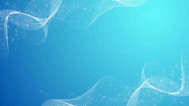 Bağlı çizgi ve noktalarla soyut pleksus arkaplanı. Dalga akışı. Pleksus geometrik etkisi bileşikli büyük veriler. Pleksus çizgileri, minimum dizi. Dijital veri görselleştirme, illüstrasyon.