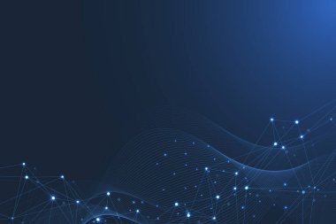 Büyük veri görselleştirmesi. Sosyal ağ ya da iş analizi temsilcisi. Soyut grafikler. Fütürist bilgi gösterimi