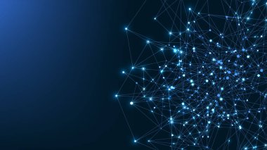 Noktalar ve doğrular ile küresel ağ bağlantıları. Kablo çerçeve arka planı. Soyut bağlantı yapısı. Çokgen uzay arkaplanı, illüstrasyon.