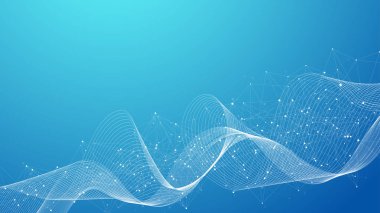 Technology abstract lines and dots connection background. Connection digital data and big data concept. Digital data visualization, illustration.