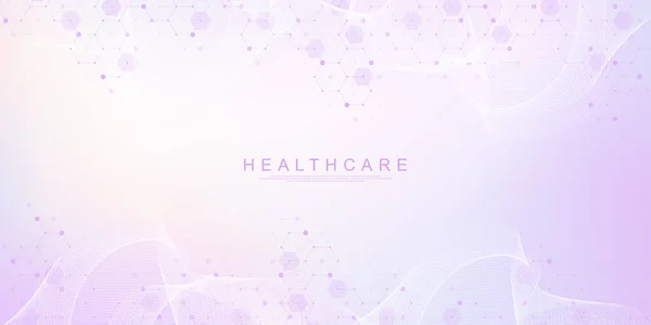 Gesundheitswesen Und Medizinisches Muster Innovationskonzept Hintergrunddesign Abstrakte Geometrische Sechsecke Prägen — Stockvektor