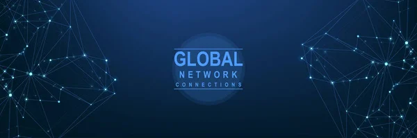 Globális Hálózati Kapcsolat Koncepció Nagy Adat Vizualizáció Közösségi Hálózati Kommunikáció — Stock Vector