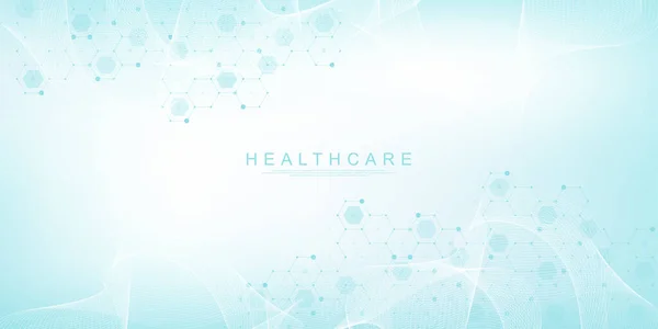 医疗保健和医疗模式创新概念背景设计 几何六边形 医学和科学背景 矢量说明 — 图库矢量图片