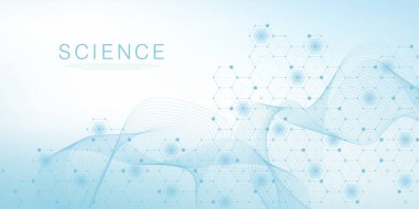 Modern sağlık hizmetleri ya da tıbbi geçmiş tasarımı. Sağlık hizmetleri yenilik kavramı. Yatay başlık web pankartı. Tıp, bilim ve kimya için altıgen şekilli soyut geometrik arkaplan