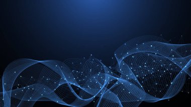 Küresel ağ bağlantısı kavramı. Büyük veri görselleştirmesi. Küresel bilgisayar ağlarındaki sosyal ağ iletişimi. İnternet teknolojisi. İş için. - Bilim. resimleme.