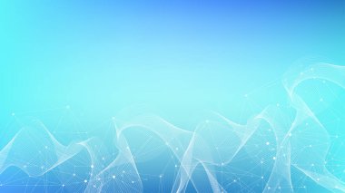 Küresel ağ bağlantısı kavramı. Büyük veri görselleştirmesi. Küresel bilgisayar ağlarındaki sosyal ağ iletişimi. İnternet teknolojisi. İş için. - Bilim. Vektör illüstrasyonu.