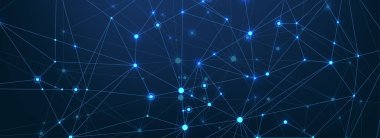 Küresel ağ bağlantısı kavramı. Büyük veri görselleştirmesi. Küresel bilgisayar ağlarındaki sosyal ağ iletişimi. İnternet teknolojisi. İş için. - Bilim. Vektör illüstrasyonu.