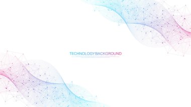 Küresel ağ bağlantısı kavramı. Büyük veri görselleştirmesi. Küresel bilgisayar ağlarındaki sosyal ağ iletişimi. İnternet teknolojisi. İş için. - Bilim. Vektör illüstrasyonu.