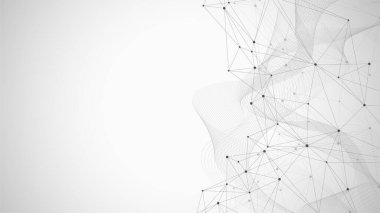 Küresel ağ bağlantısı kavramı. Büyük veri görselleştirmesi. Küresel bilgisayar ağlarındaki sosyal ağ iletişimi. İnternet teknolojisi. İş için. - Bilim. Vektör illüstrasyonu.