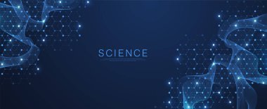 Moleküler soyut yapı ve genetik mühendisliği DNA 'sı. Sağlık ve tıp geçmişi kavramı. Bilimsel araştırma geçmişi. Dalga akışı. Yenilik modeli. Vektör illüstrasyonu