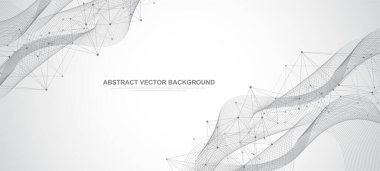 Küresel ağ bağlantısı kavramı. Büyük veri görselleştirmesi. Küresel bilgisayar ağlarındaki sosyal ağ iletişimi. İnternet teknolojisi. İş için. - Bilim. Vektör illüstrasyonu.