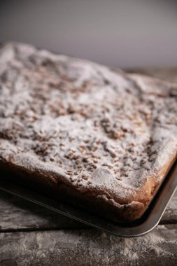 Lezzetli peynirli kek dokusu üst görünümü